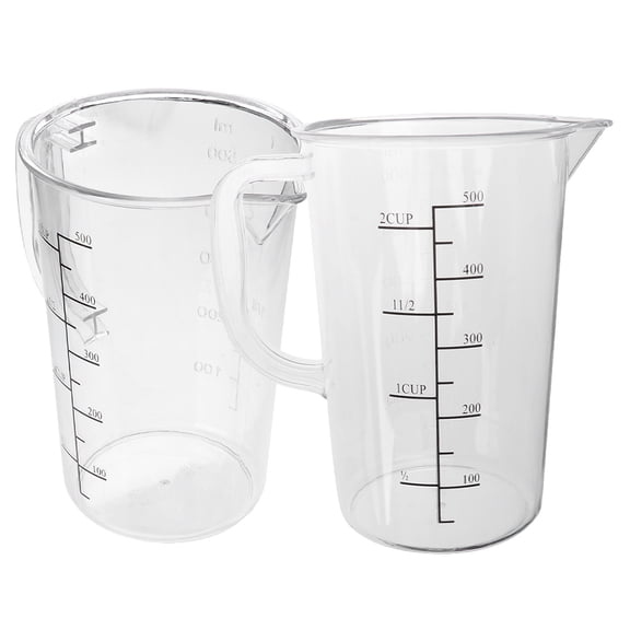 GOOHOCHY Large Capacity Transparent PC Measuring Cup with Graduated Markings and Anti-Scald Handle for Storage