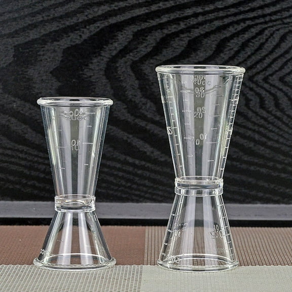 GOOHOCHY Transparent Plastic Measuring Cup for Bar Use Perfect for Precise Alcohol Measurements 4pcs Set with Size S and Size L