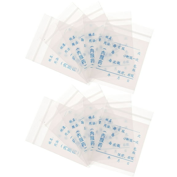 GOOHOCHY Transparent Plastic Pill Bags for Everyday Use with Tight Seal and Large Capacity 100pcs