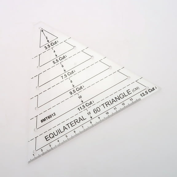 GOOHOCHY Transparent Quilting Ruler for Sewing Use with Accurate Data Printed Acrylic Material 60 Degree Triangle