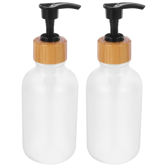 GOOHOCHY Transparent Refillable Lotion and Shampoo Bottles with Pump for Easy Storage Use, Set of 2, 300ml