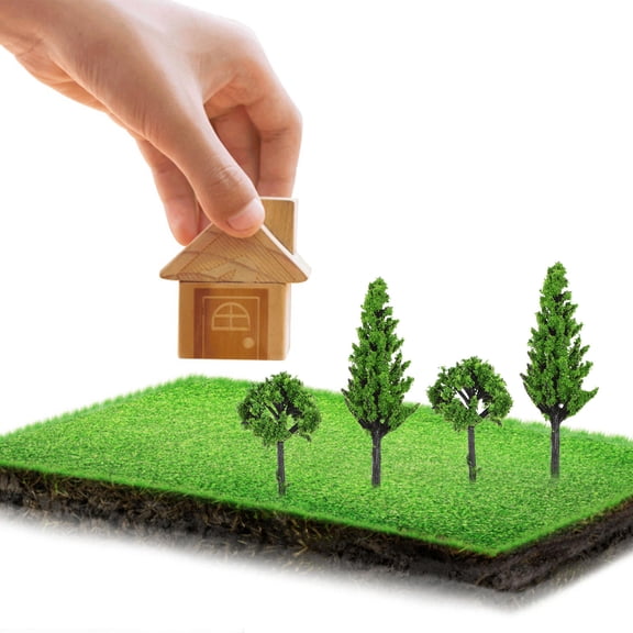 GOOHOCHY Tree Shaped Ornament Decorative Green 30Pcs for Model Train Railway and Hobbyists