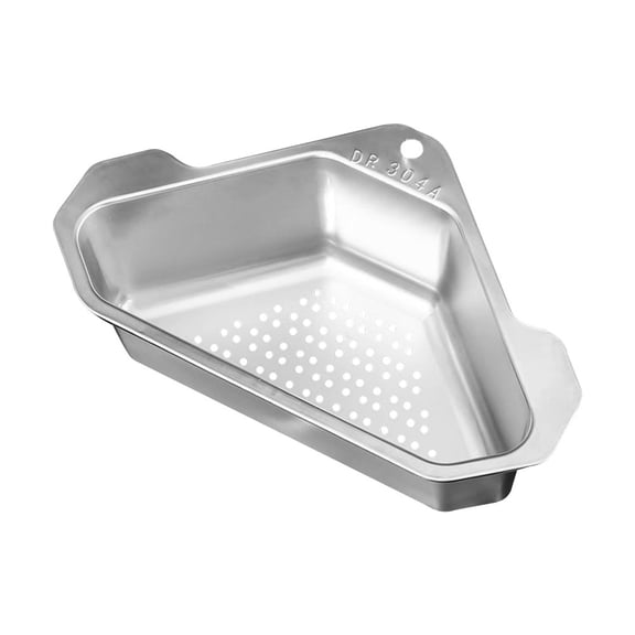 GOOHOCHY Triangle Sink Basket 1Pack Silver 9.6X6.9X3.1in Stainless Steel Easy Installation and Removal