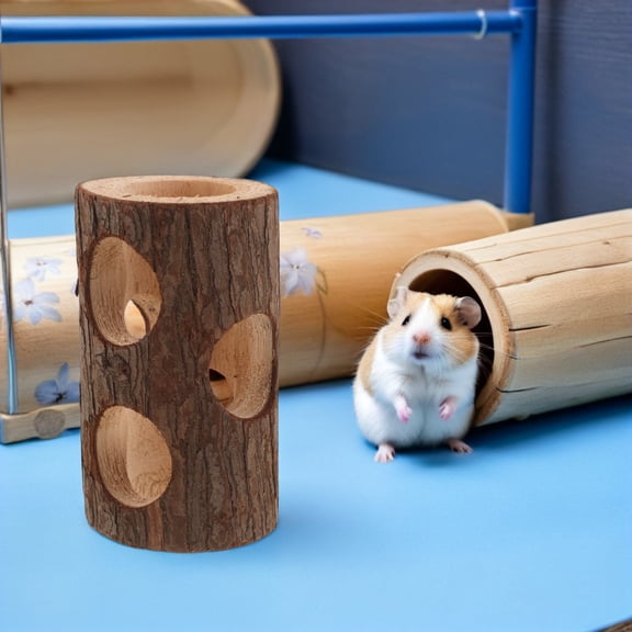 GOOHOCHY Tunnel Tube for Hideaway Tree Wooden Hamster Hollow Small Animals