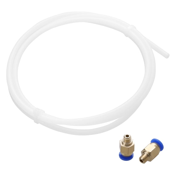 GOOHOCHY UEETEK 2 Meters PTFE PTFE Tube and 2 Pieces Connectors for RepRap Rostock Kossel 3D Printer Bowden Hotend 1.75mm