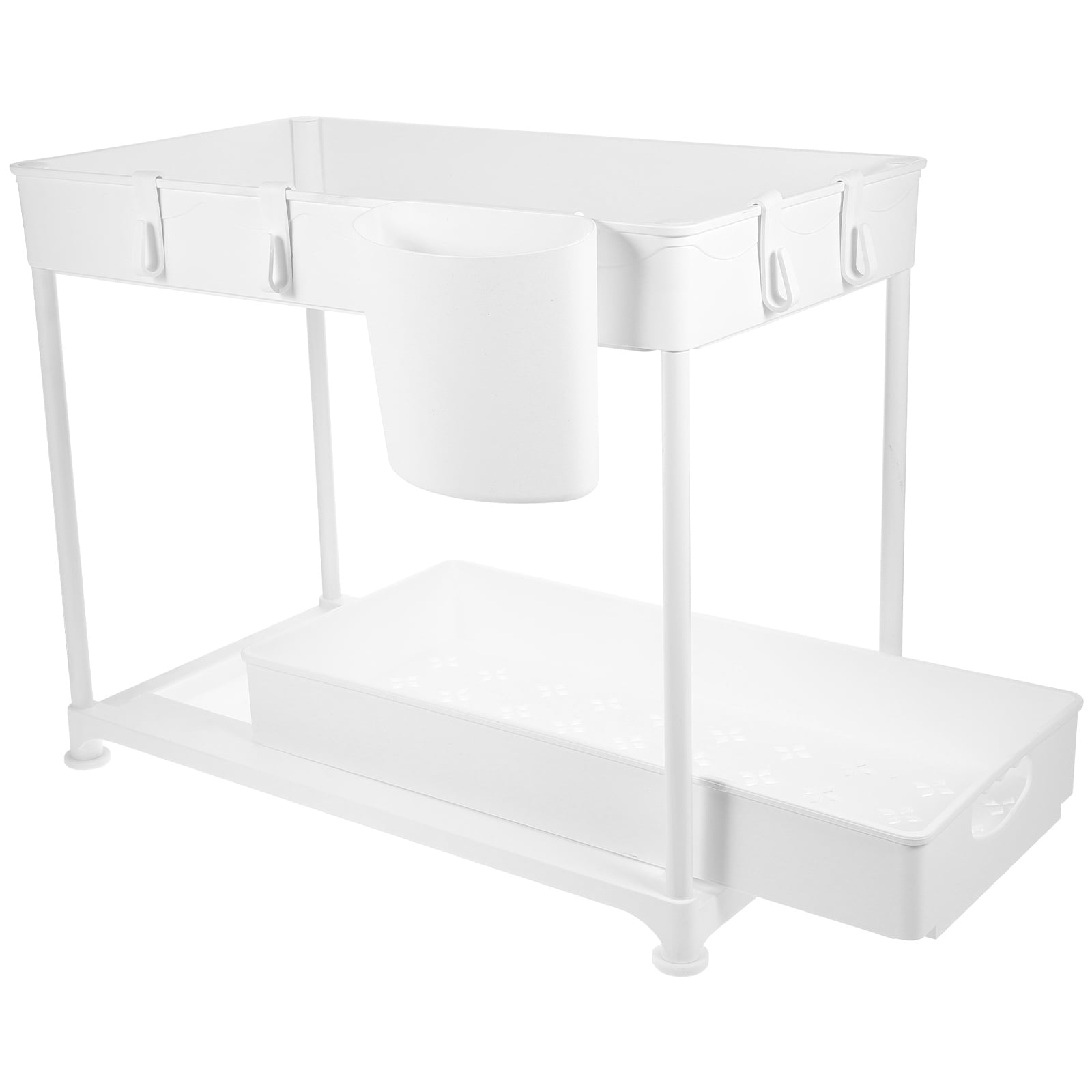 GOOHOCHY Under Sink Pull-Out Drawer Organizer, Space-Saving Kitchen Cabinet Storage Rack for Counter and Cabinet Organization