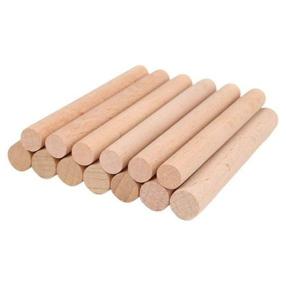 GOOHOCHY Unfinished Round Sticks 20 Pcs for Woodworking Wooden Round Rods Beige Material Craft Twigs