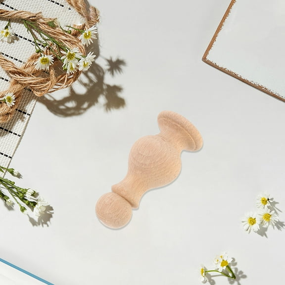 GOOHOCHY Unfinished Wood Finials Decorative Unpainted Wooden Spindle For Bed Post Finial Curtain Rod Finials Flagpole Topper And Crafts Beige