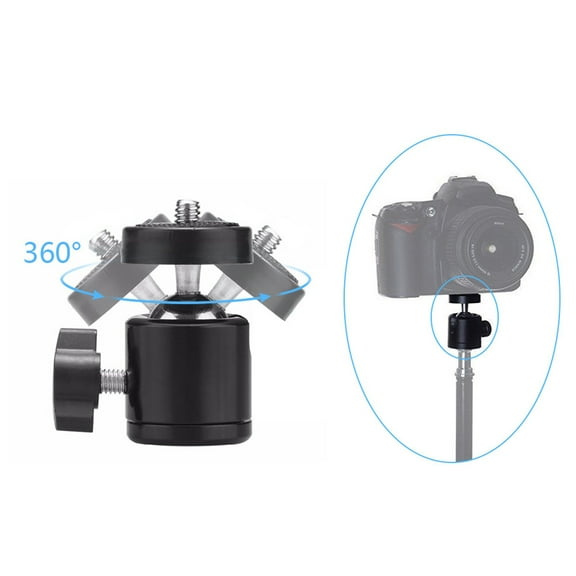 GOOHOCHY Universal Metal Camera Accessory with Hot Shoe Mount for Ring Light 1/4 Inch Tripod Ball Head Black