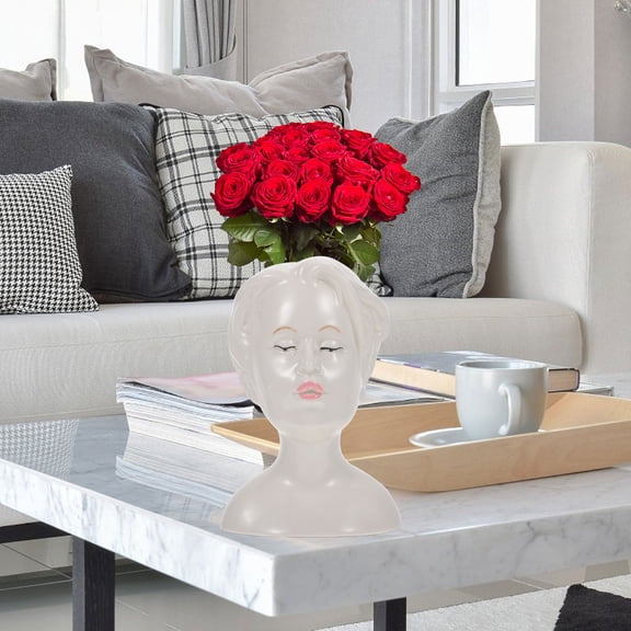 GOOHOCHY  Vases for Decor Human Face Pot Fine Workmanship Decorative