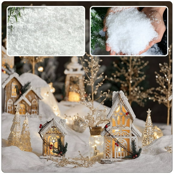 GOOHOCHY Village Christmas Snow Snowflakes Christmas Frost Snow Powder 1x1cm White