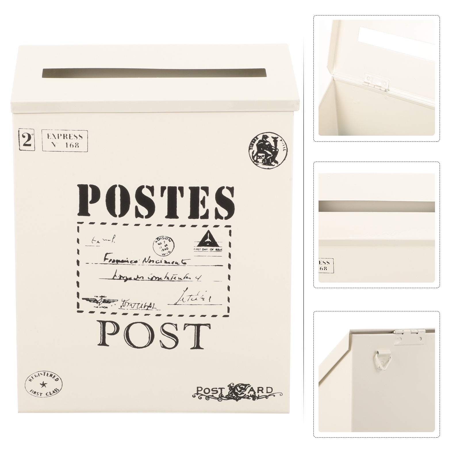 GOOHOCHY Vintage Letter Box 1Set Beige Wall Mount Post Box For Home Decoration Gift Recipients