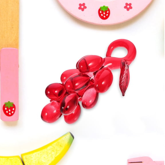 GOOHOCHY Realistic Red Crystal Grape Decorative Fake Fruit Ornament for Home Decoration and Display