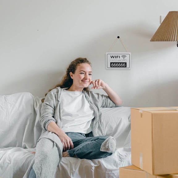 GOOHOCHY WIFI Sign for Home and Business Reusable Wooden Plaque Network Password Wood Sign for Guest Rooms Hotel and Office Decor