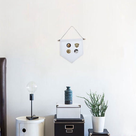 HONMEET Wall Banner Enamel Pin Display Canvas with White Wooden Frame for Collectible Pins Organizer