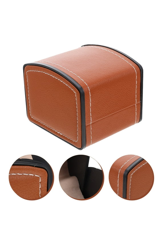 Watch Box Display Case Cases Storage Single for Men Brown