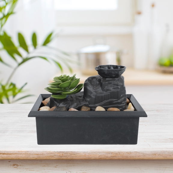 Mobutofu 1Pc Plastic Simulation Water Fountain with Continuous Flow for Unique Home Decoration