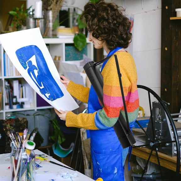 GETAJGHSD Antislip Roll Black Poster Holder Tube for Secure Transport and Storage of Maps and Drawings