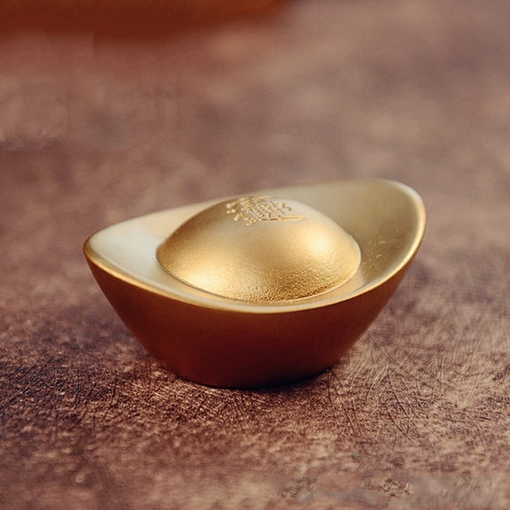 GOOHOCHY  Wealth Luck Ingot Decoration Decorative Feng Shui Decorations Golden
