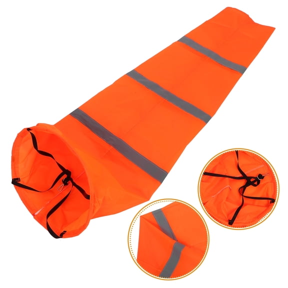 Mobutofu 1Pc Easy Install Orange Wind Cone with Four Reflective Fluorescence ps