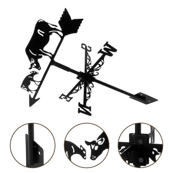 GOOHOCHY Weather Vane Vanes for Sheds Outdoor Kids Wind and Garden Decor Black