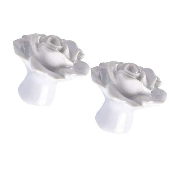 GOOHOCHY White Ceramic Door Knobs Pull Handles for Kitchen Cupboard and Cabinet Decoration 2pcs