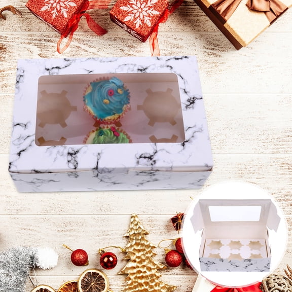 Mobutofu Baked Goods Container White Card Paper 10Pcs 9.4x6.1x3In