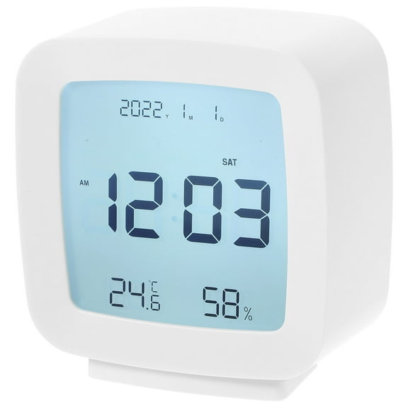 GOOHOCHY White Digital Clock with Large Display for Home Plastic Material Fashionable Design 4.7 Inches