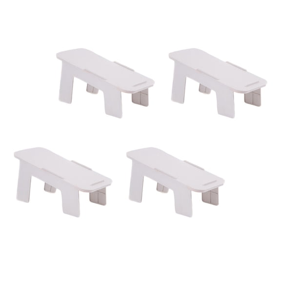 GOOHOCHY White Double Layers Shoes Rack for Storage Made of PP Material 4 Pieces