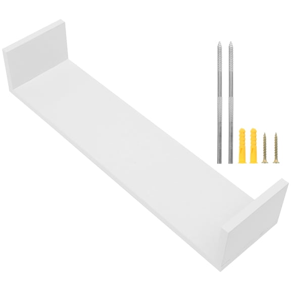GOOHOCHY White Floating Wall Shelf Wooden Shelves for Home Use Compact and Modern Design 23.5 x 5.5 x 3.5 Inches