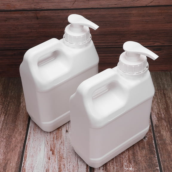 GOOHOCHY White HDPE Pump Bottle with Gasket for Storage Use Mechanical Spring Easy to Press 1L