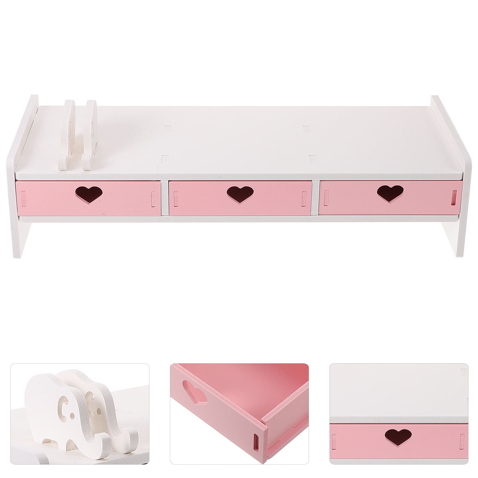 GOOHOCHY White Monitor Office Desk Stand Elevator Computer Screen Riser ...