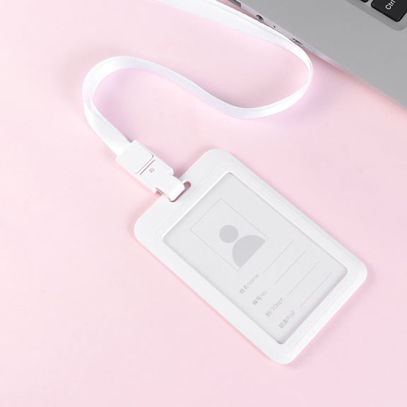 GOOHOCHY White Plastic Badge Holder for Work School Insertion and Protection 1 Piece