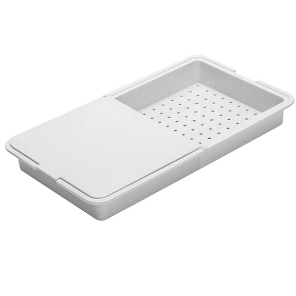 GOOHOCHY White Plastic Cutting Board with Storage Tray for Home Use and Reusable 7.87 x 5.51 inches