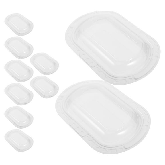 GOOHOCHY White Portable Plastic Cheesecake Boxes for Snacks and Desserts Convenient for Travel and Storage 10pcs