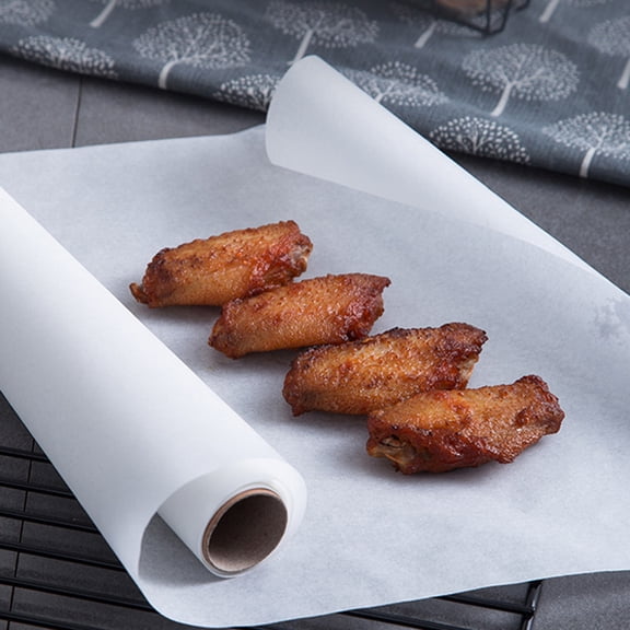 GOOHOCHY White Silicone NonStick Baking Parchment Paper for Kitchen Use Easy Clean 2 Rolls 30cm x 5m