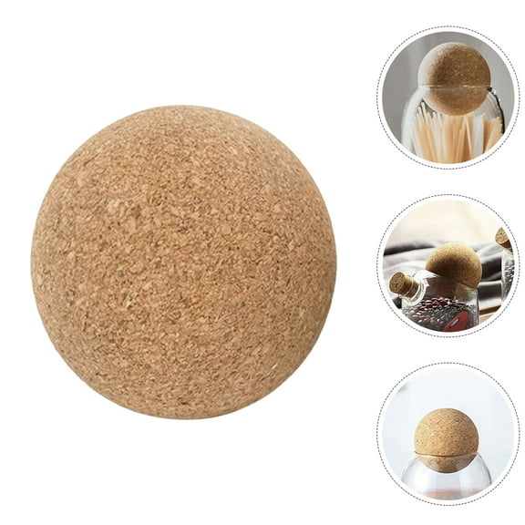 GOOHOCHY Wine Cork Ball for Decanter Replaceable Cork Stopper 6cm Wooden Cork Ball Replacement for Wine Decanter