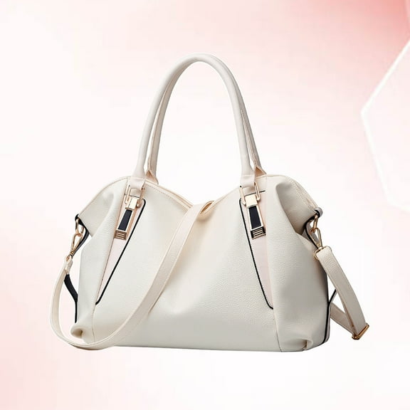 GOOHOCHY Women PU Shoulder Crossbody Bag Evening Bag Handbag Ladies Wedding Clutch Female Party Banquet Bag (Creamy White)