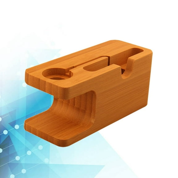 GOOHOCHY Wood Charging Station Cell Phone Docking Stand Office Electronics Desk Organizer Mobile Phone Stand Holder Compatible for iPhone and Watch