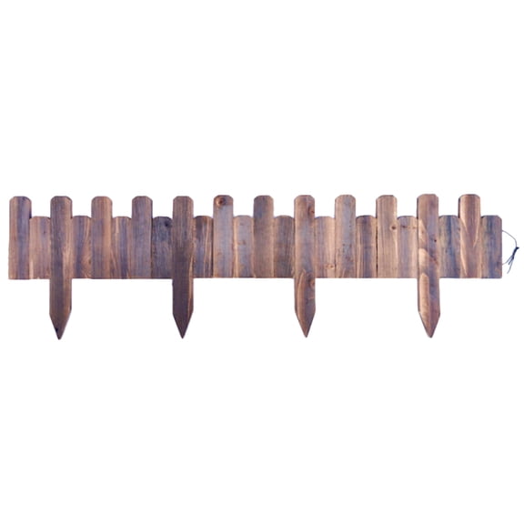 GOOHOCHY Wood Garden Fence for Decoration with Natural Coffee Color Perfect for Landscaping and Garden Edging 6.56 Feet