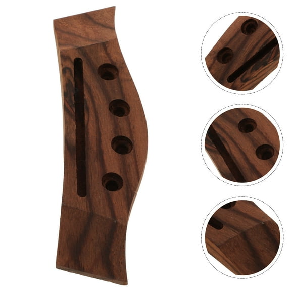 GOOHOCHY Wood Ukulele Bridge for Guitar in Coffee Color Made of with Stable and Durable Design 3.5 inches