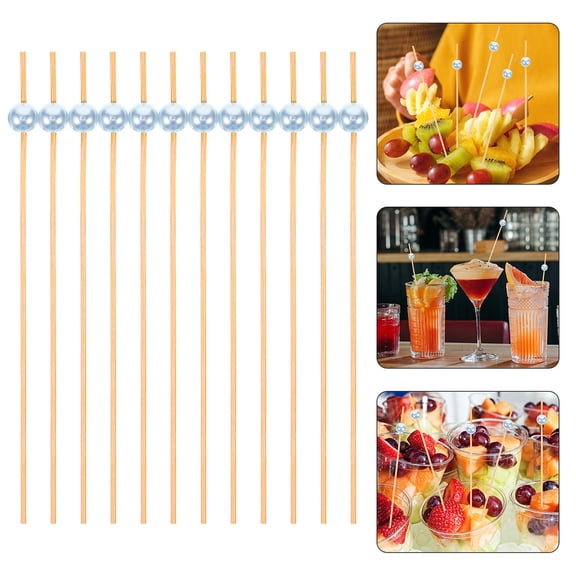 GOOHOCHY 7.87 Inch Wooden Cocktail Picks for Stirring Coffee, Appetizers, and Drinks - and Stylish Bar Accessories
