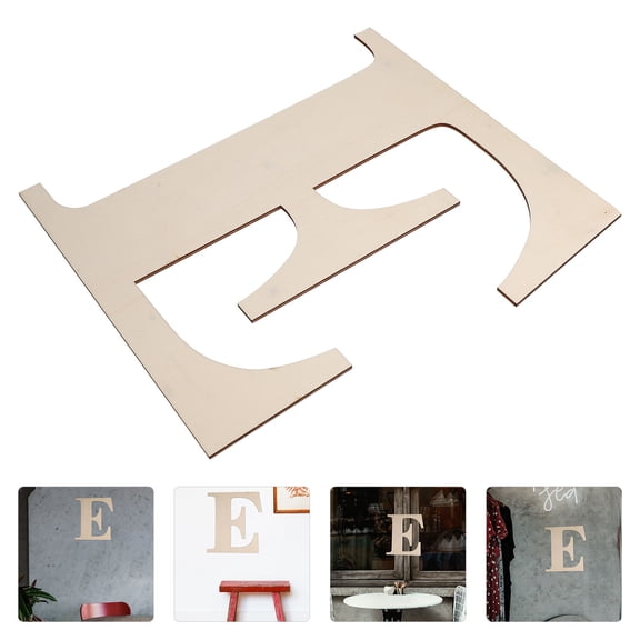 GOOHOCHY 12 Inch Wooden Letter E Unfinished Wood Alphabet for Craft Projects, Wall Art, Home Decor in Khaki