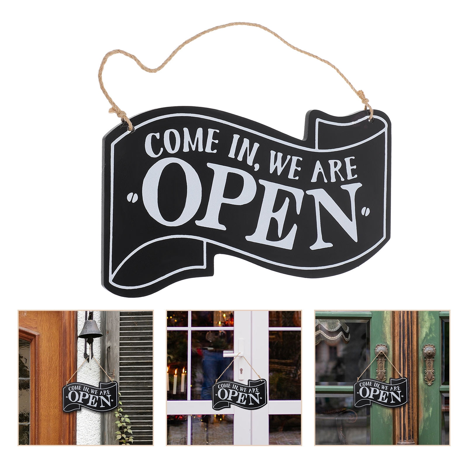 GOOHOCHY Wooden Open Closed Sign for Door 2Pcs Black Crafts for ...