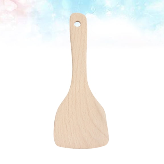 GOOHOCHY Wooden Rice Spoon for Cooking Beige Natural Wood Ideal for Sauce Mixing Serving and Taste Testing 10.2 Inches