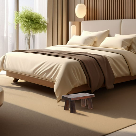 GOOHOCHY Wooden Step Stool Anti Slip Heavy Duty for Adults Kitchen Office Bedroom Garden Bathroom 1 Set