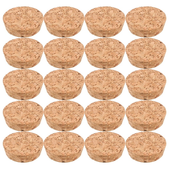 GOOHOCHY Wooden Wine Bottle Stopper Light Brown For Opening Wine 20pcs Glass Bottle Cork Plugs