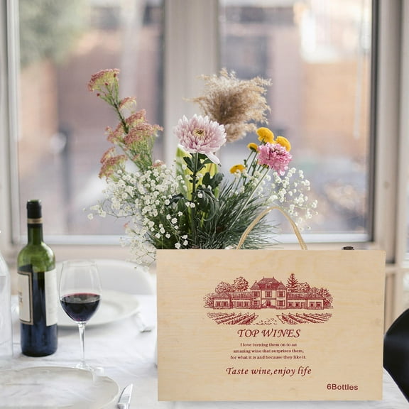 ADDHAT Portable Wine Storage Box Iron And Nylon 12Set 20.1X13.8X3.9In