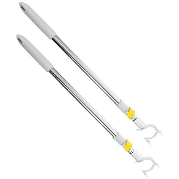 GOOHOCHY Worgeous 2Pcs Long Reach Stick Pole Hook for Clothes Drying and Multi Use Closet Rods Garment Pole