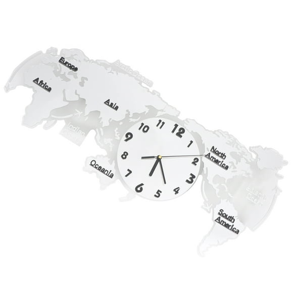 GOOHOCHY World Time Wall Clock with Acrylic Material Silver Color Perfect for Home Decoration 12 Inch